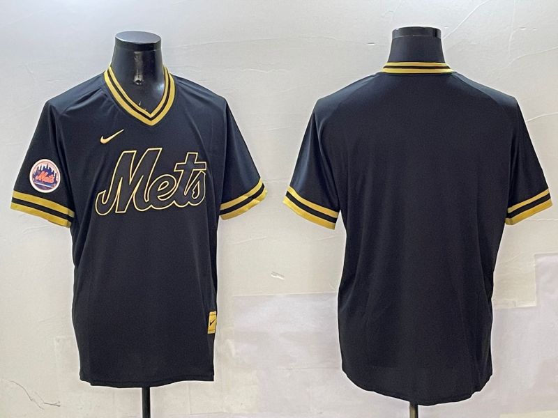 Men New York Mets Blank Black Gold Game 2025 Nike MLB Jersey style 3251->new york mets->MLB Jersey